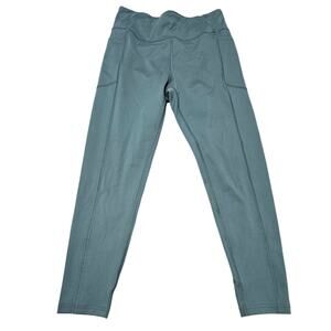 Victoria’s Secret Sport Cropped Leggings Sage Green Pocket Workout Pants Sz 12